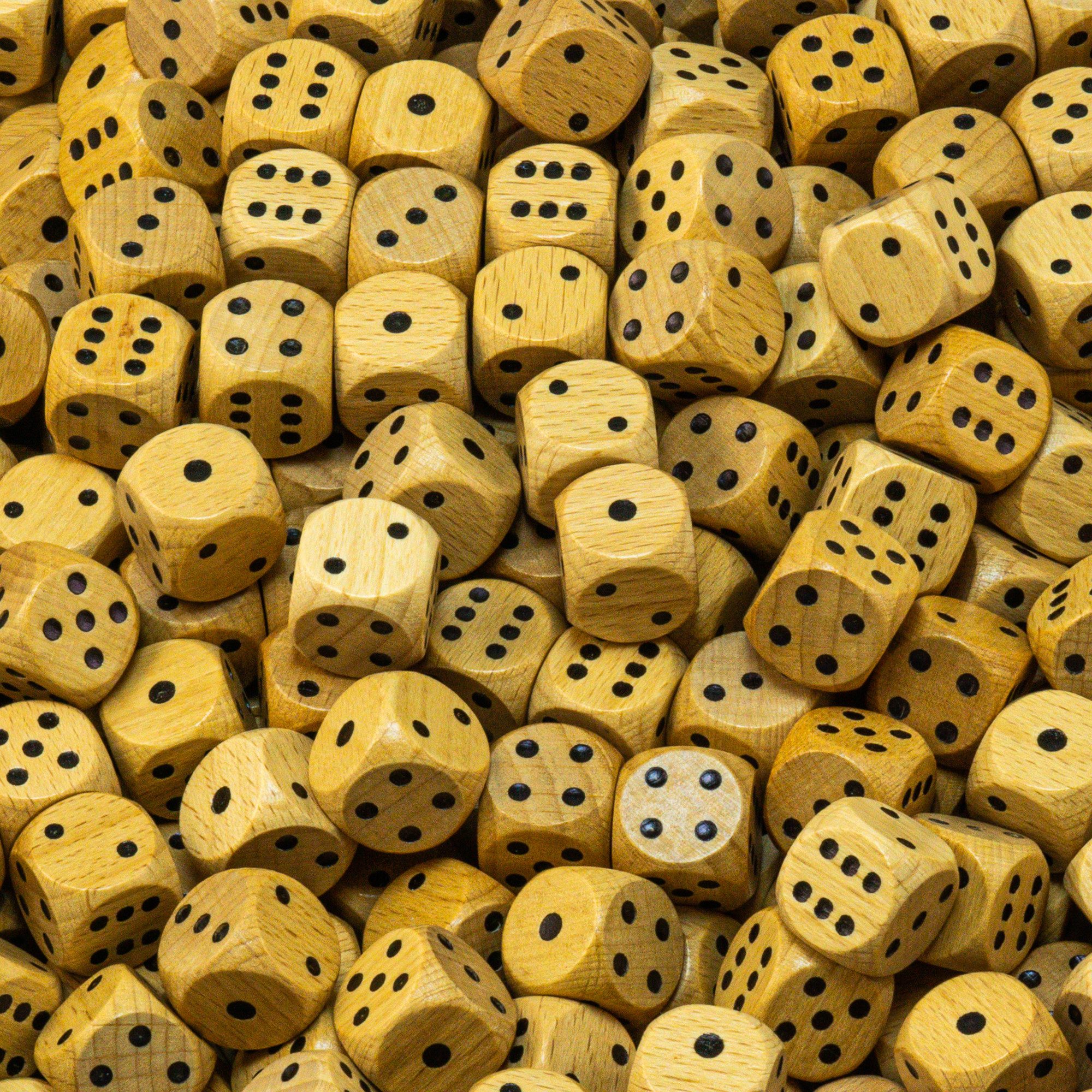 Waldfelsen Spiel – 2-100 Spielwürfel (16 mm) aus Holz, Augenwürfel, Würfel, Würfelset, Spielmaterial, Verschiedene Farben
