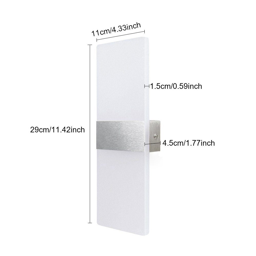 Clanmacy Wandleuchte 12W LED Wandlampe Wandleuchte Flurlampe Badleuchte Str günstig online kaufen