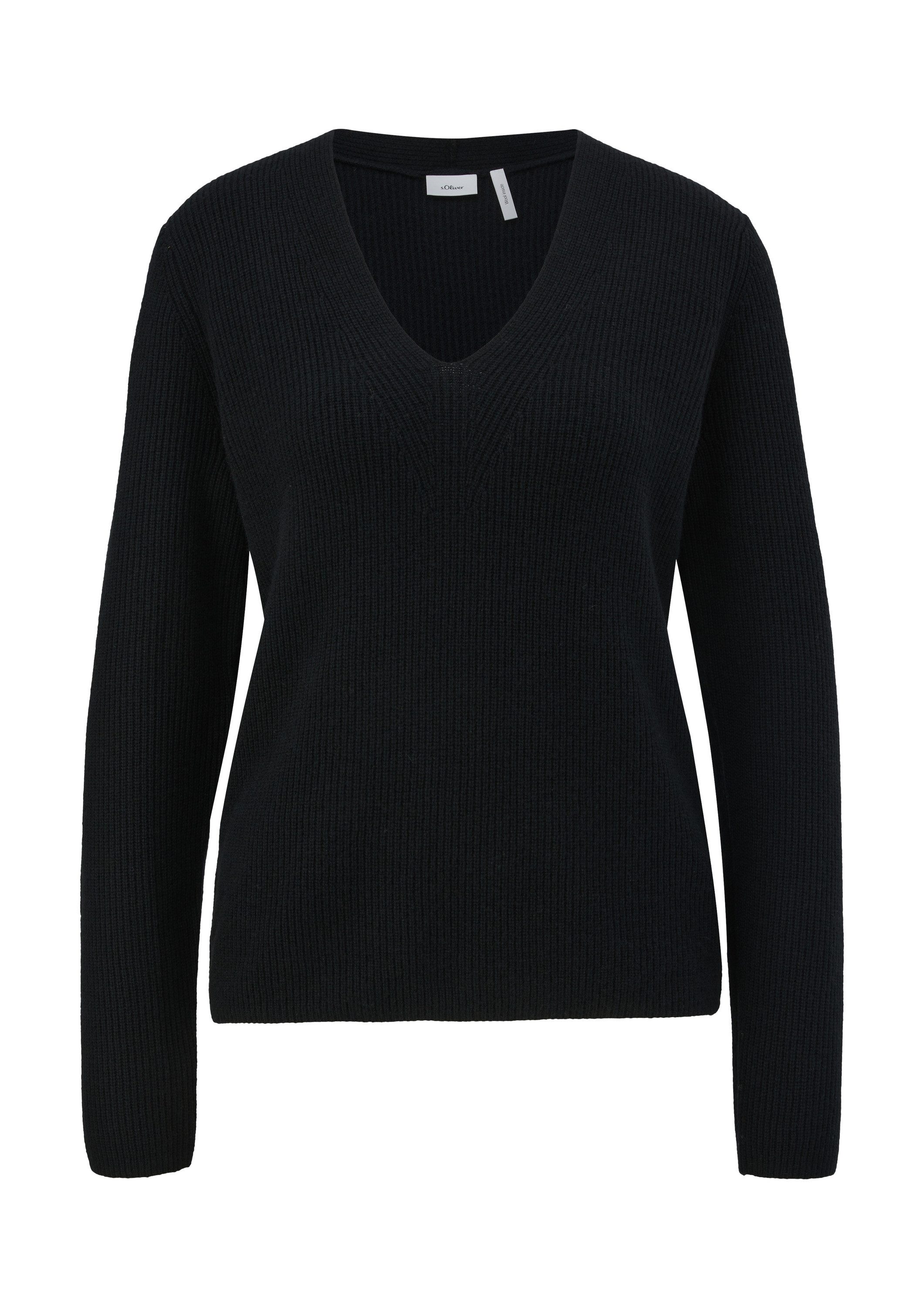 s.Oliver Longpullover Strickpullover Pullover aus Wollmix günstig online kaufen