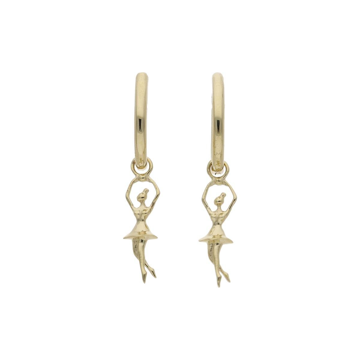 JuwelmaLux Paar Creolen JuwelmaLux Creolen 333/000 (8 Karat) Gold mit Einhänger Ballerina JL39 (kein Set, 2-tlg., inkl. edelm Schmucketui)