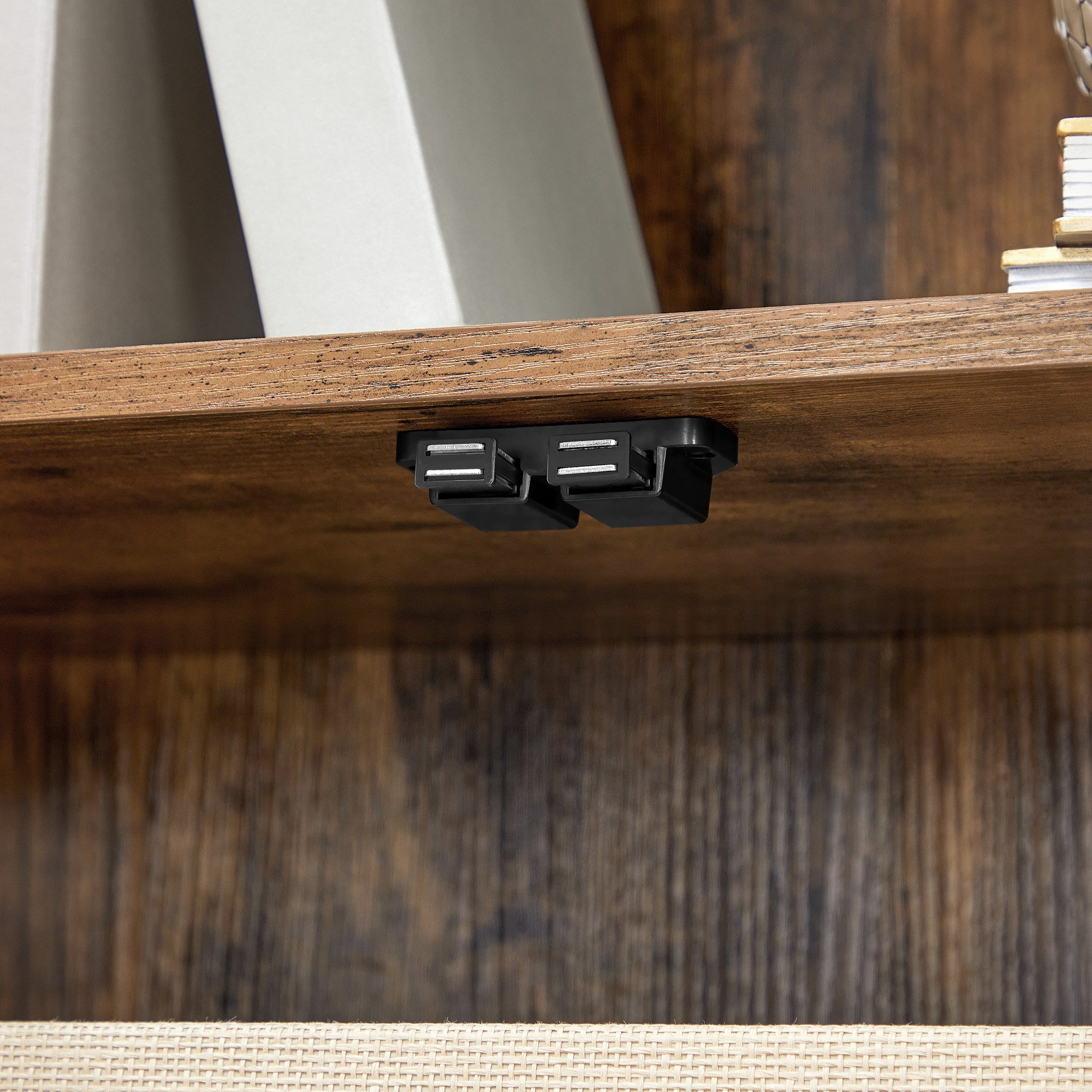 VASAGLE Bücherregal Standregal, mit 2 Ablagen und Schranktüren