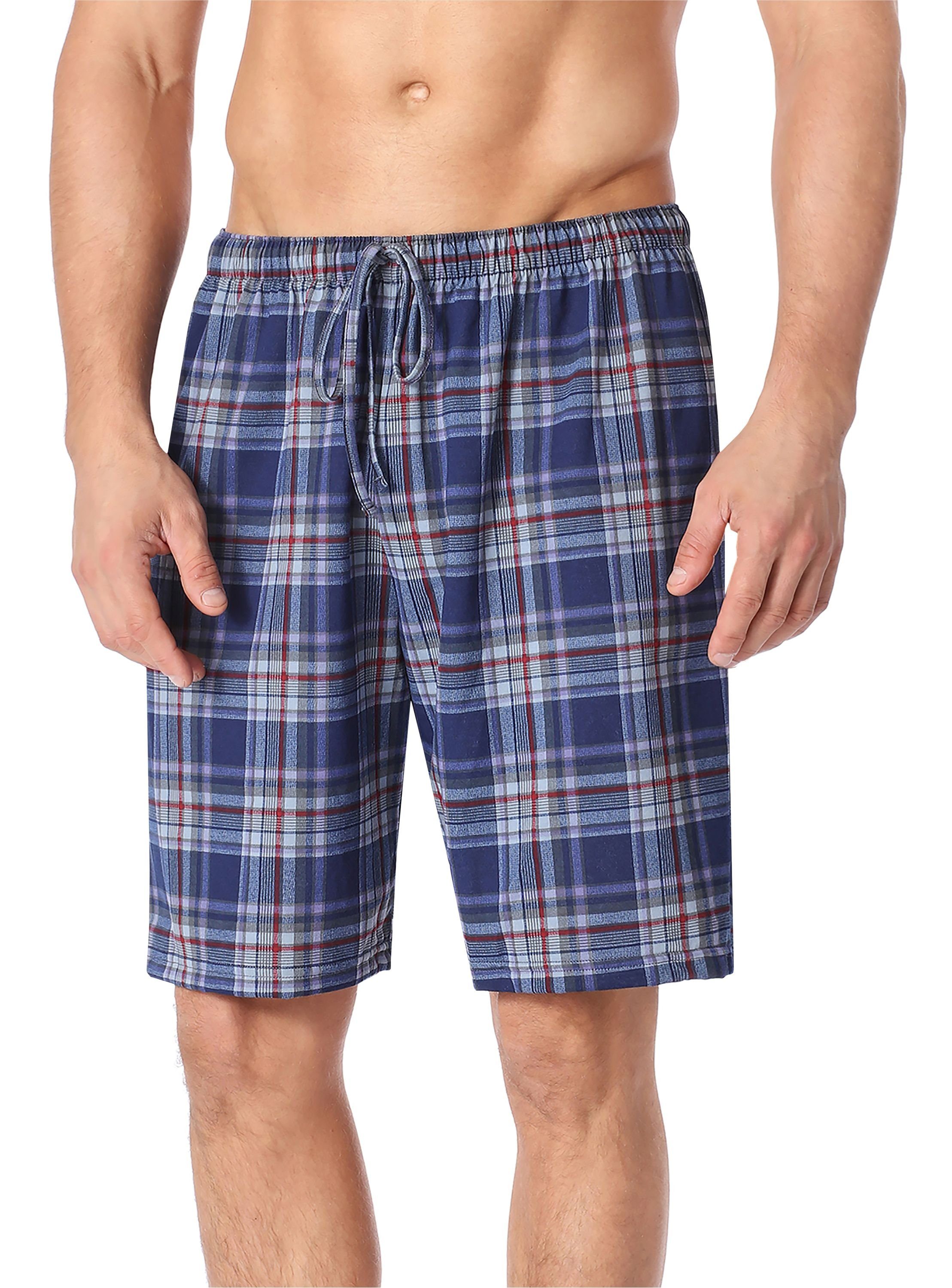 Timone Schlafanzughose Herren TI30-116 Pyjamashorts elastischer Kariert2 (1-tlg) (9633401) Bund Kurz