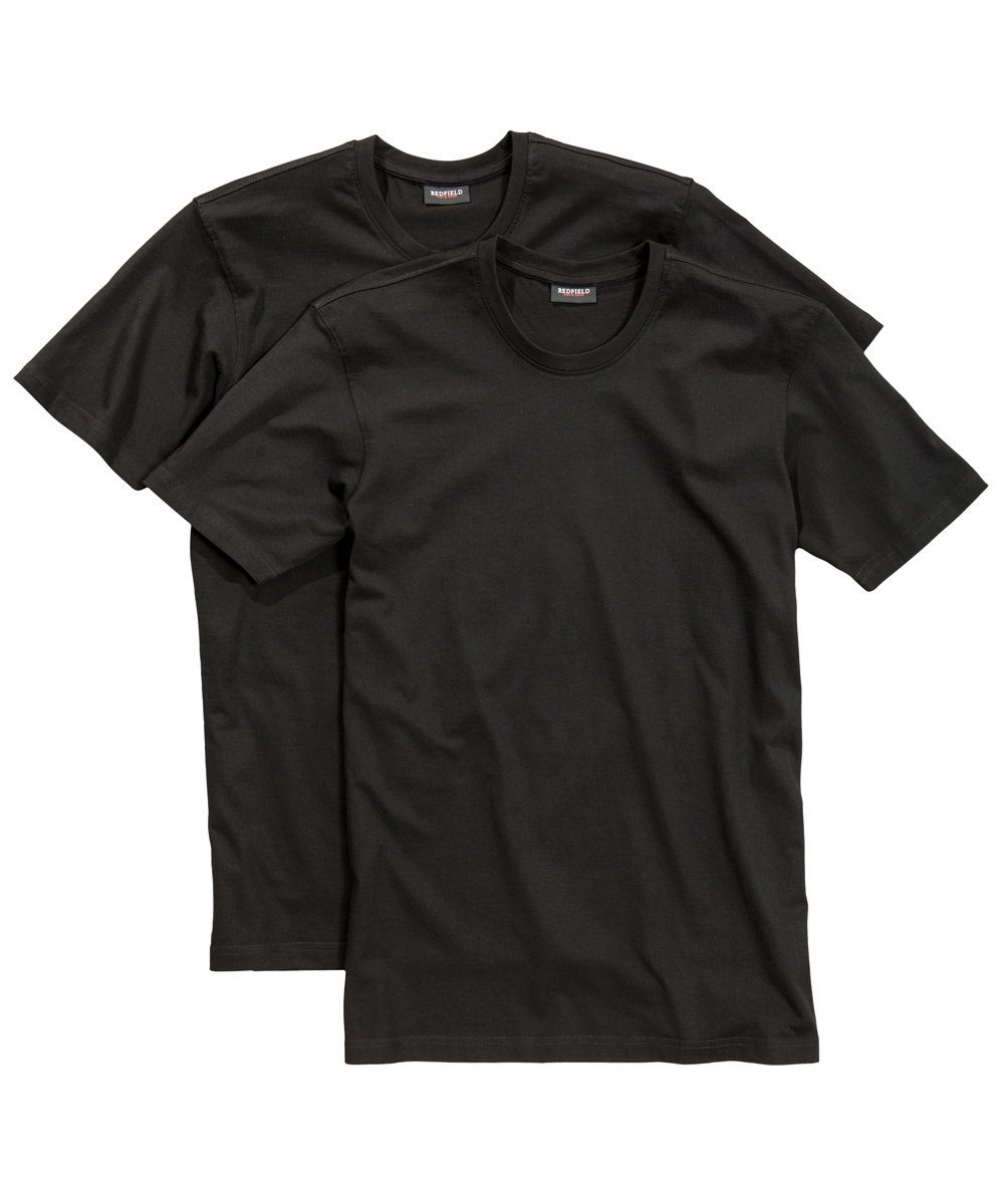 redfield Rundhalsshirt Rundhals T-Shirt Doppelpack von Redfield in schwarz