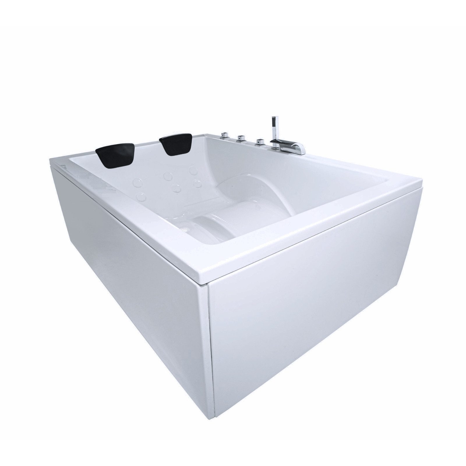 Caribia Großraumwanne Dynasty Doppel-180x130 Wasserfall Armaturset, 2x Kopfkissen GRATIS