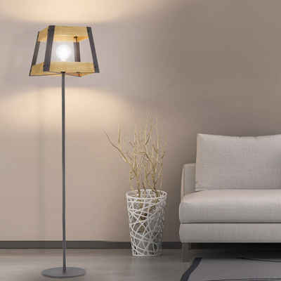 Decken Fluter Wohn Ess Zimmer Steh Lampe RGB LED Deko Textil Stand Leuchte weiß 