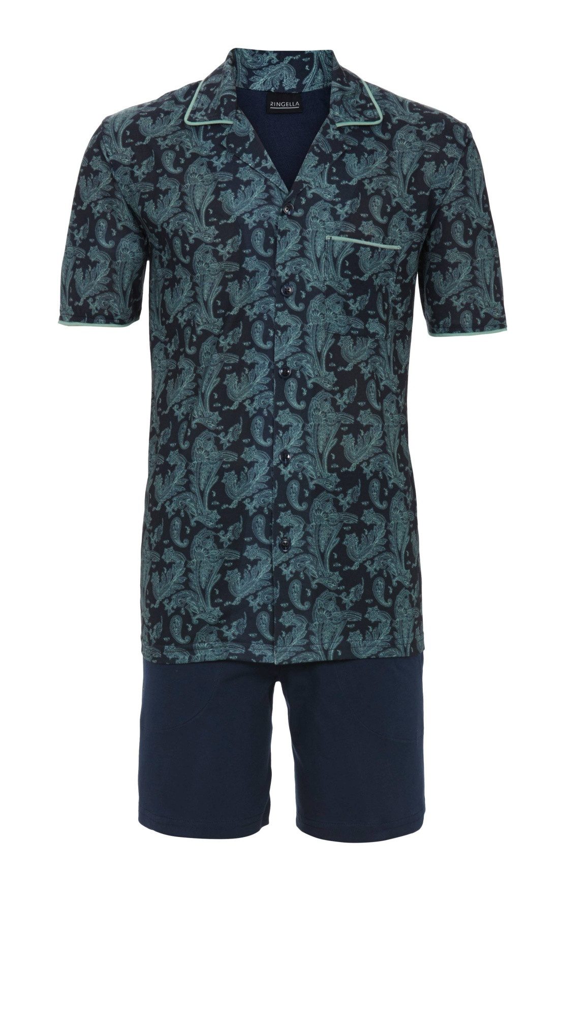 Ringella Shorty mit durchgeknöpftem Oberteil im Paisley-Dessin und Bermuda-Hose (2 tlg) 50% Baumwolle 50% Modal