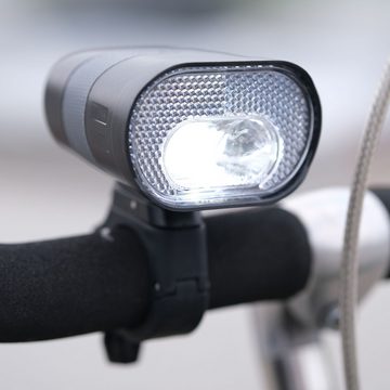 Retoo Fahrradbeleuchtung StVZO Fahrradlicht LED Set Akku Beleuchtung Scheinwerfer 500 LUX, Wasserdicht, Batteriebetrieben Von der StVZO zugelassene Beleuchtung