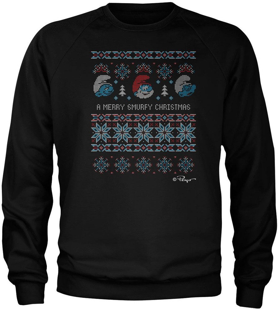 Die Schlümpfe Rundhalspullover A Merry Smurfy Christmas Sweatshirt