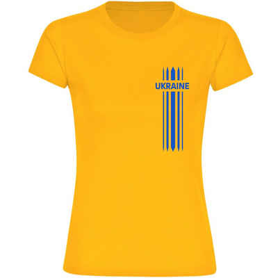 multifanshop T-Shirt Damen Ukraine - Streifen - Frauen