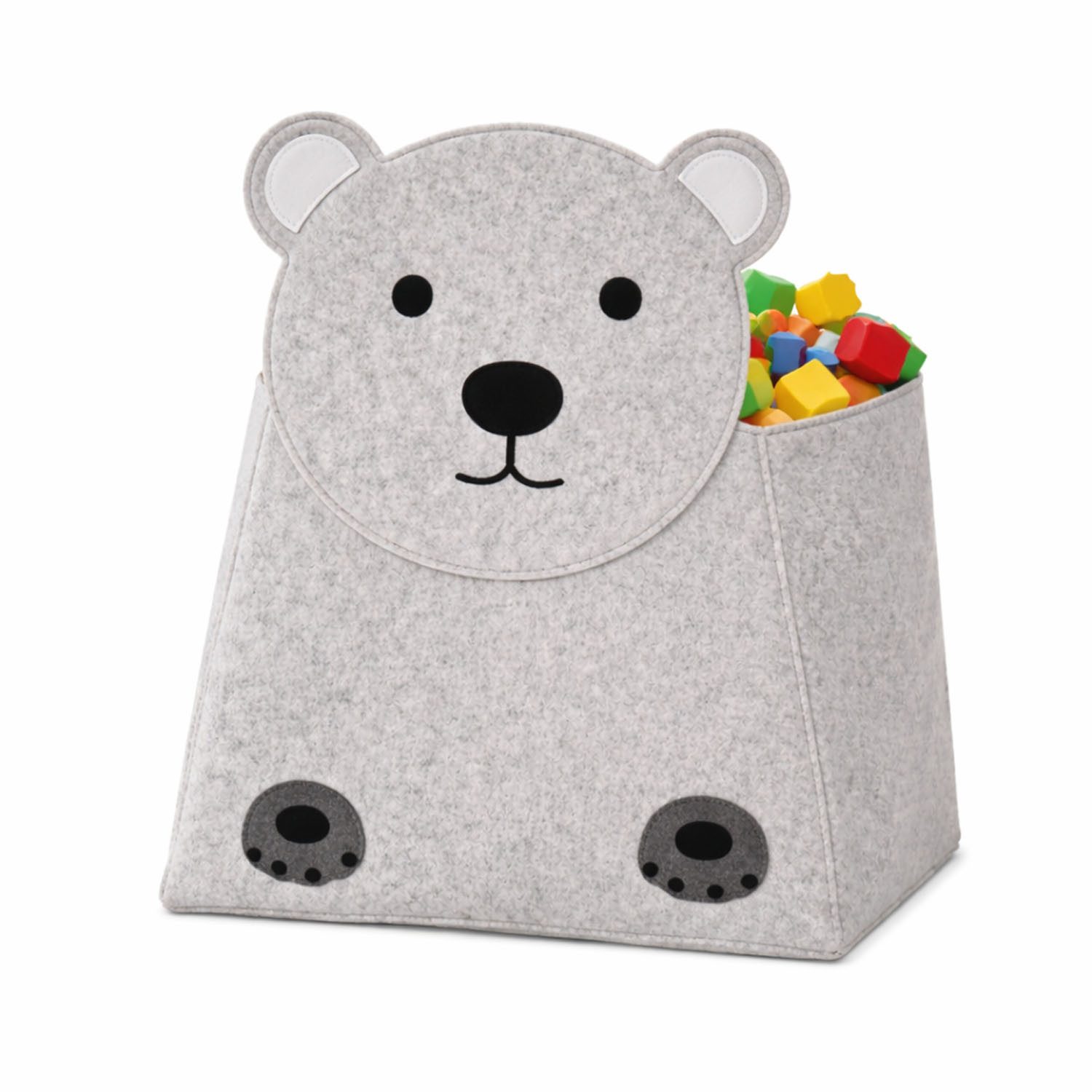 Mojawo Uhrenbox Kinder Filz Aufbewahrungsbox Aufbewahrung Spielzeugkiste Bär H73cm