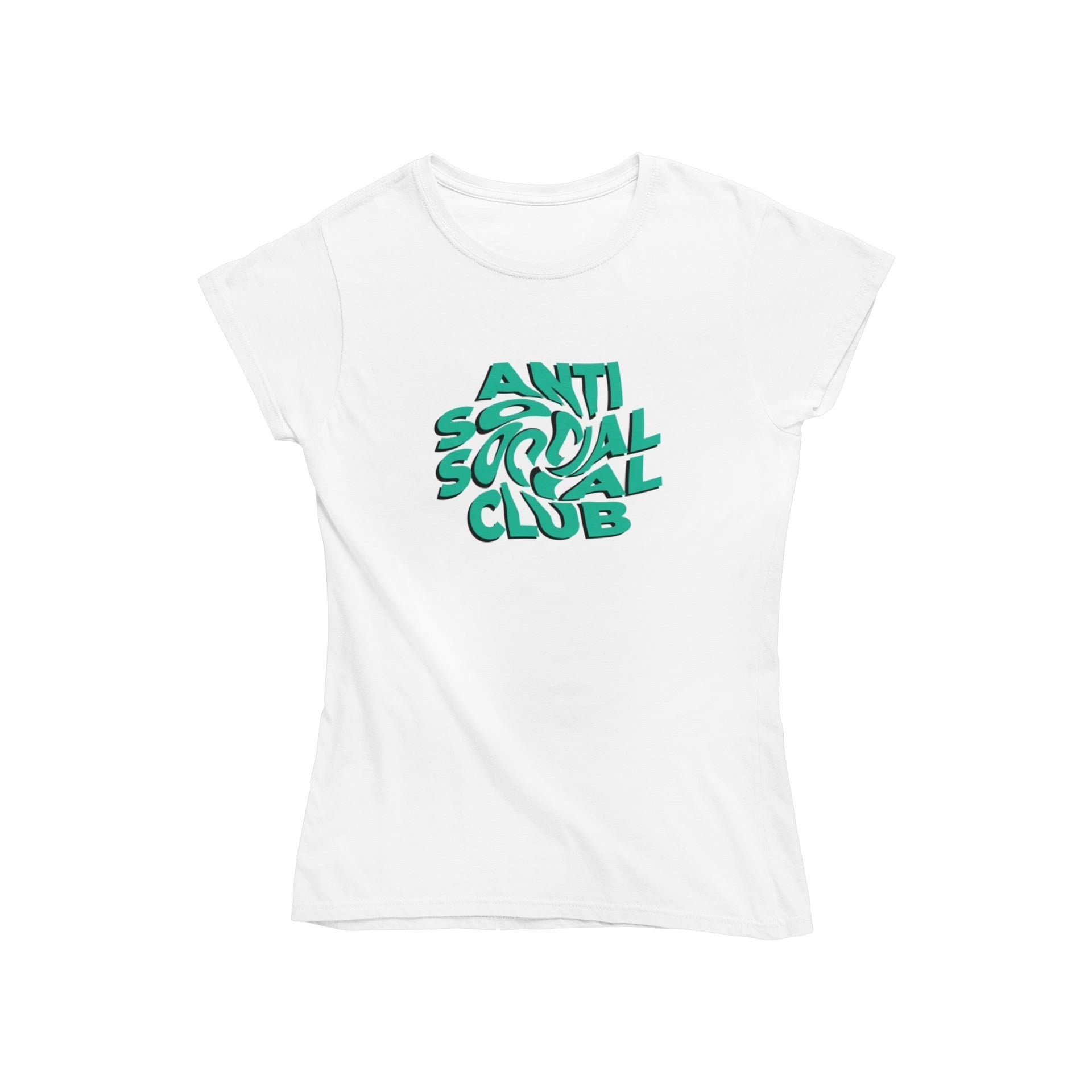 Tshirt (1-tlg) Anti Farbe Damen Social aus Novux T-Shirt Baumwolle Social Club Weiß