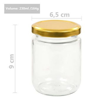 vidaXL Aufbewahrungsbox Marmeladengläser mit Goldenem Deckel 48 Stk 230 ml