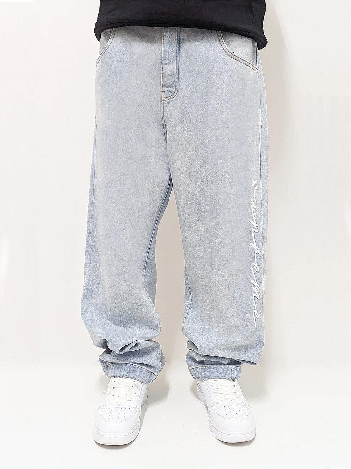 DADA Supreme Regular-fit-Jeans Supreme Pants mit Logo-Stitching Baggy Denim günstig online kaufen
