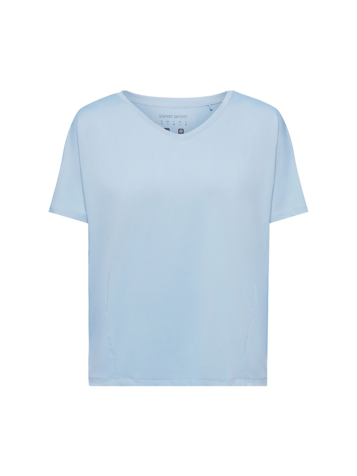 T-Shirt Active-T-Shirt BLUE PASTEL V-Ausschnitt und E-DRY (1-tlg) esprit sports mit