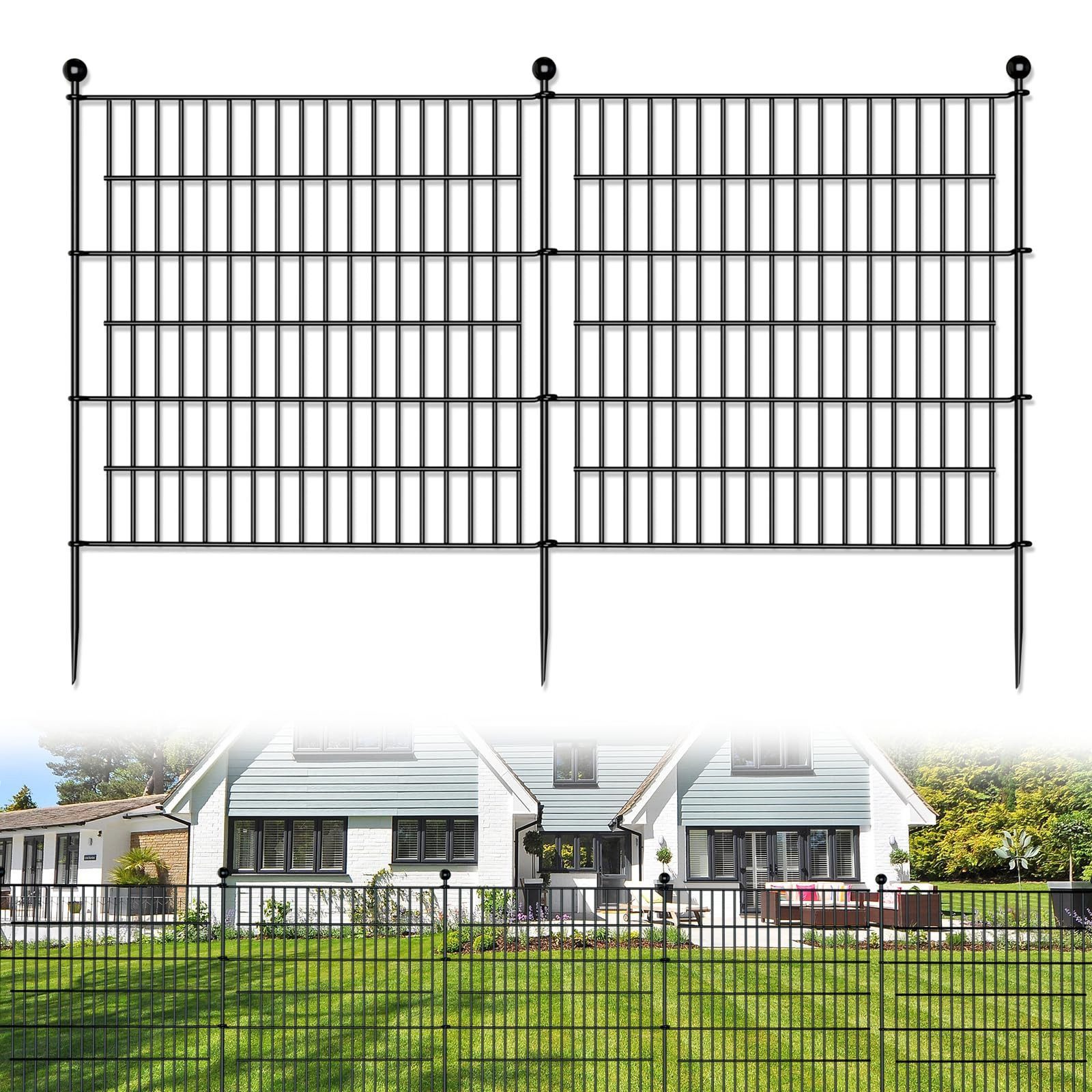 GarveeMore Metallzaun Garten Zaun10 Panels Kein günstig online kaufen