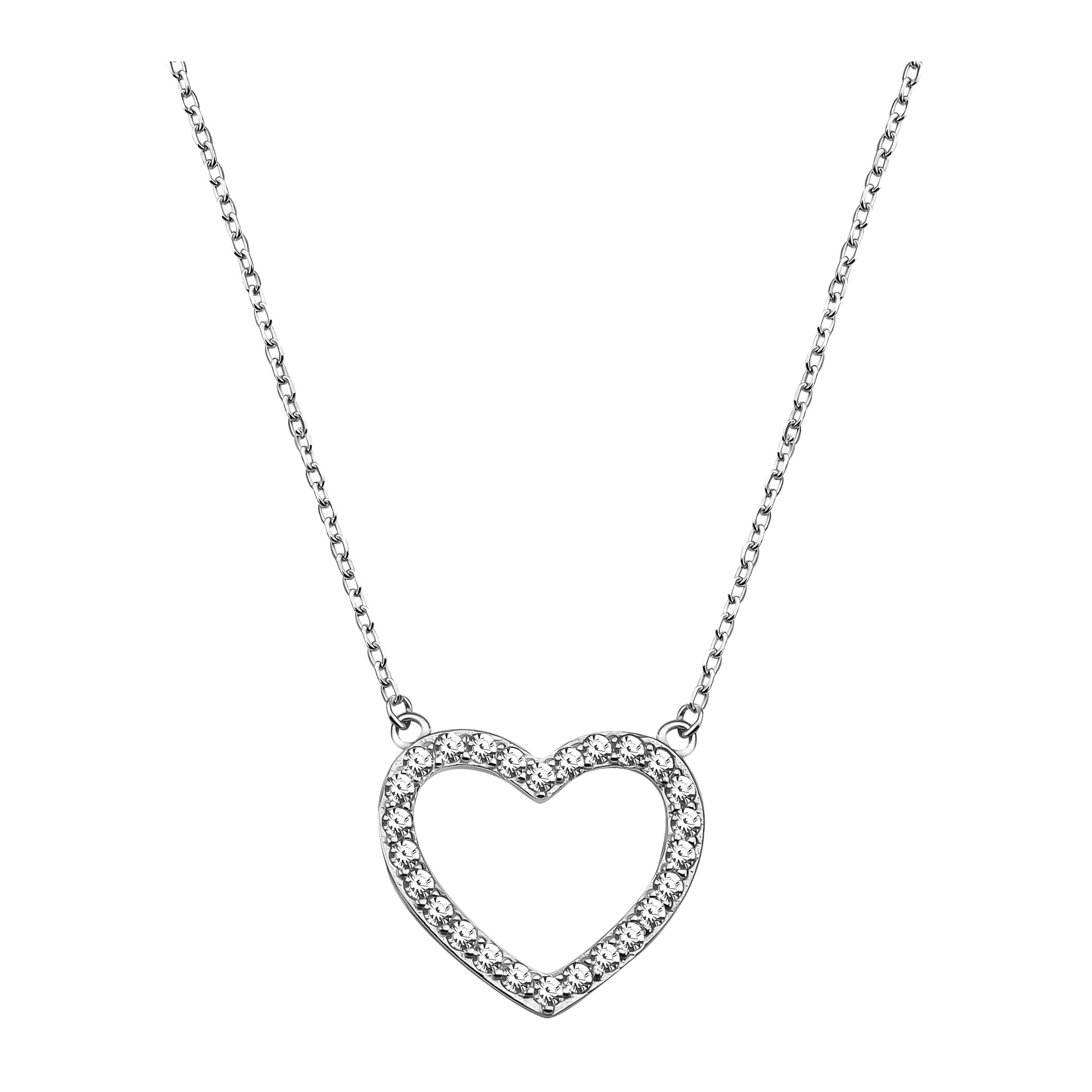Sofia Milani Kette mit Anhänger Herz, 925 Silber Damen Schmuck - N0309