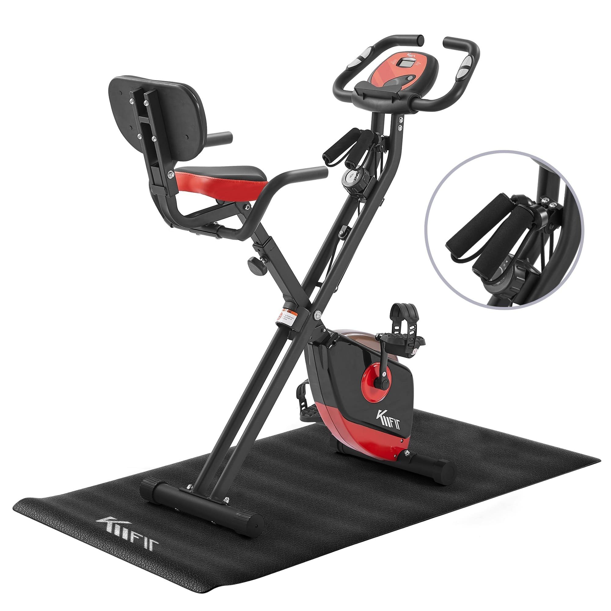 KM - Fit Heimtrainer Fahrrad Fitness, Cardio&Krafttraining, zusammenklappbar, bis 100 kg (Set, 4-tlg)