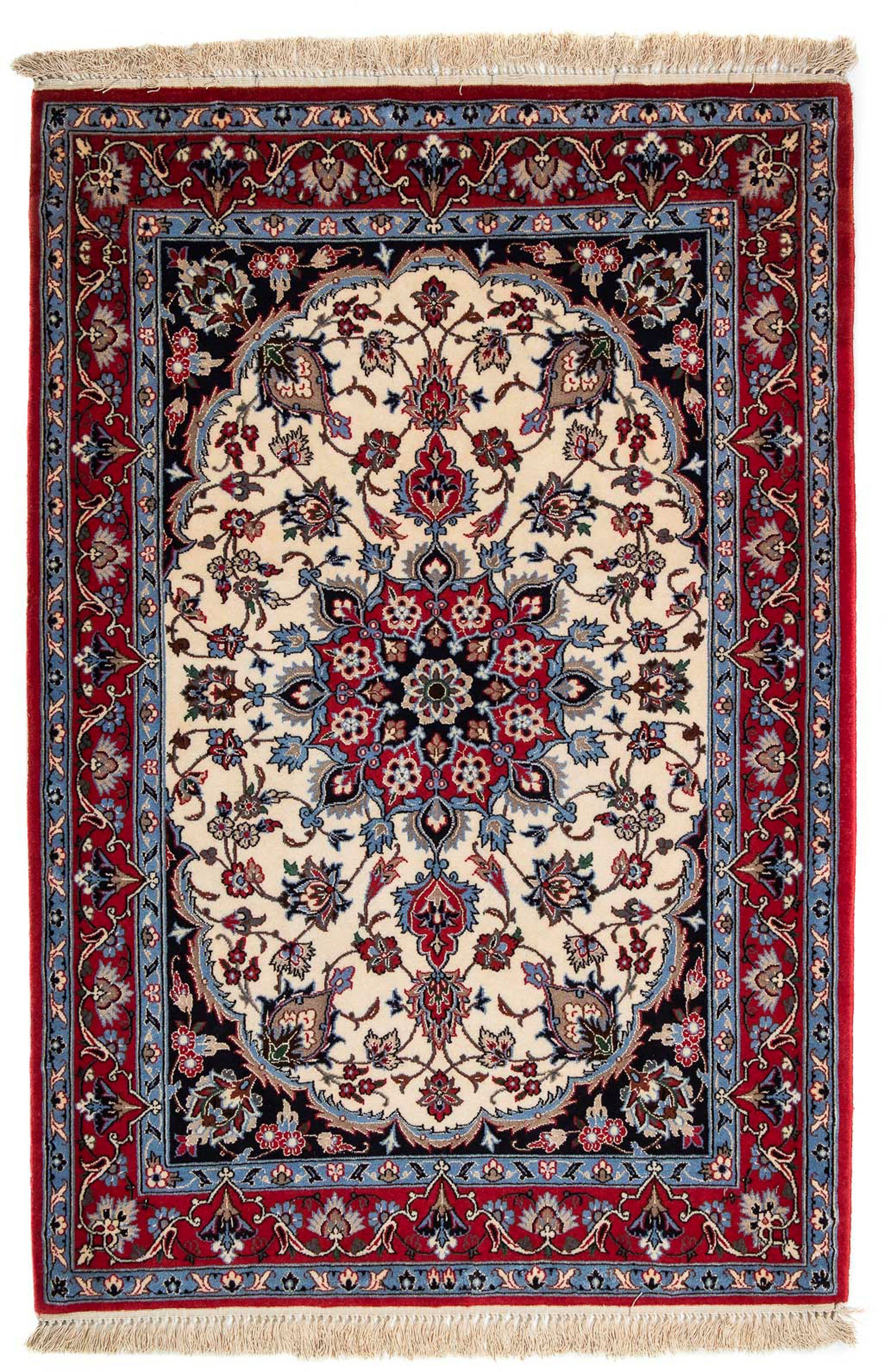 Orientteppich Perser - Isfahan - Premium - 120 x 84 cm - dunkelrot, morgenland, rechteckig, Höhe: 6 mm, Wohnzimmer, Handgeknüpft, Einzelstück mit Zertifikat