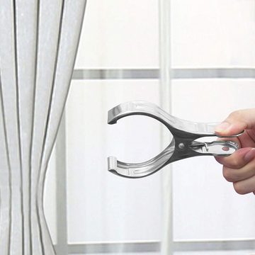 Houhence Verschlussklammer Wäscheklammern groß Edelstahl, 12 cm (Silber)