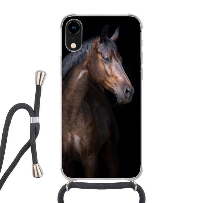 MuchoWow Handyhülle Pferde - Tiere - Porträt - Braun Handyhülle Telefonhülle Apple iPhone XR