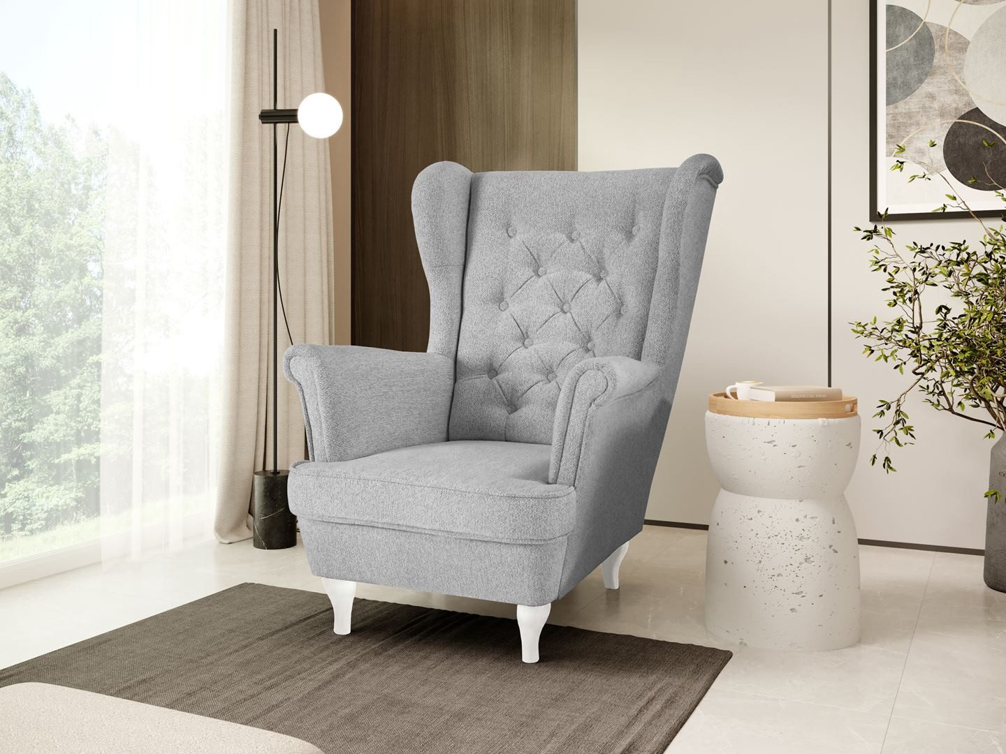Beautysofa Ohrensessel Sessel FALCO Chesterfield Wohnzimmersessel günstig online kaufen
