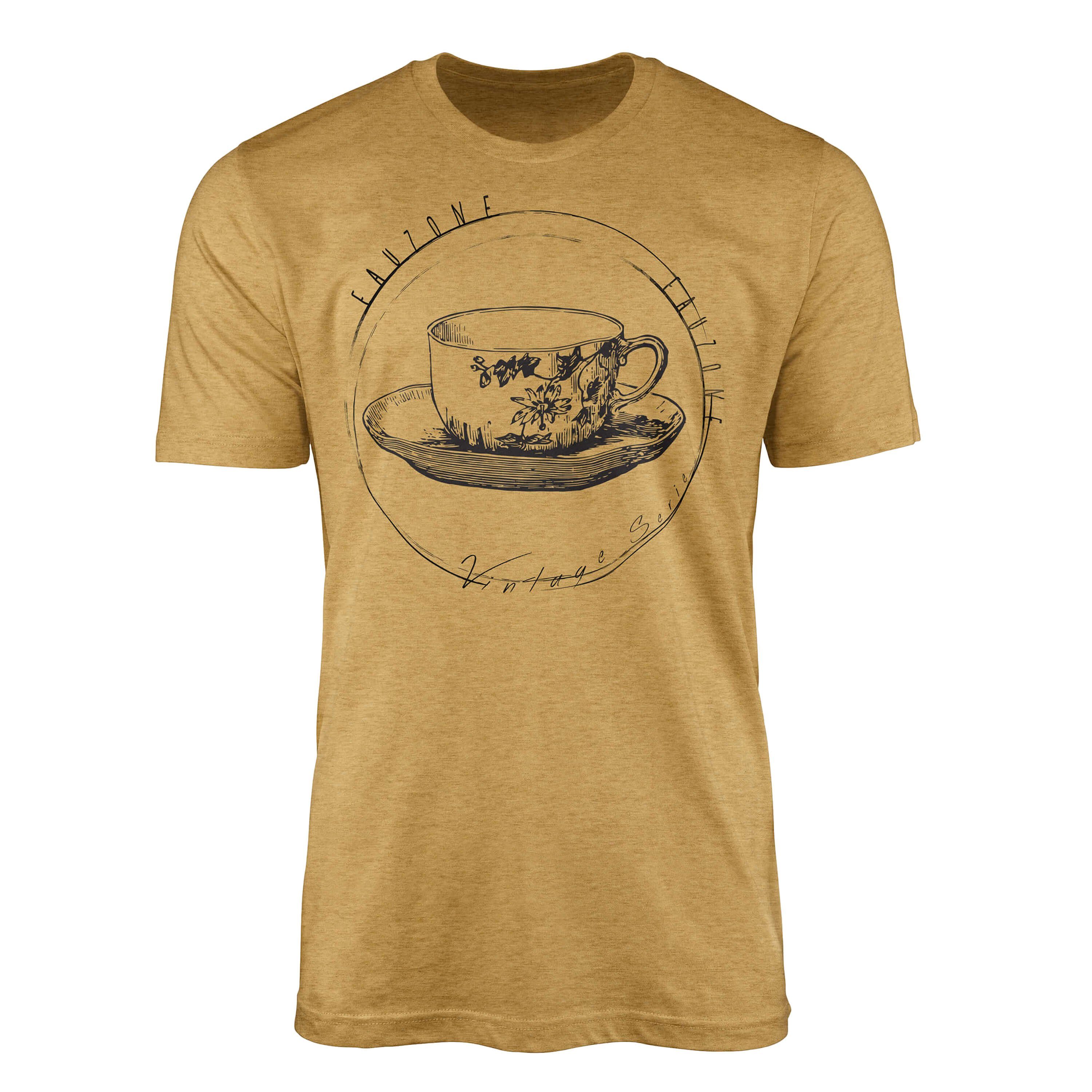 Sinus Art T-Shirt Vintage Herren T-Shirt Tasse Antique Gold