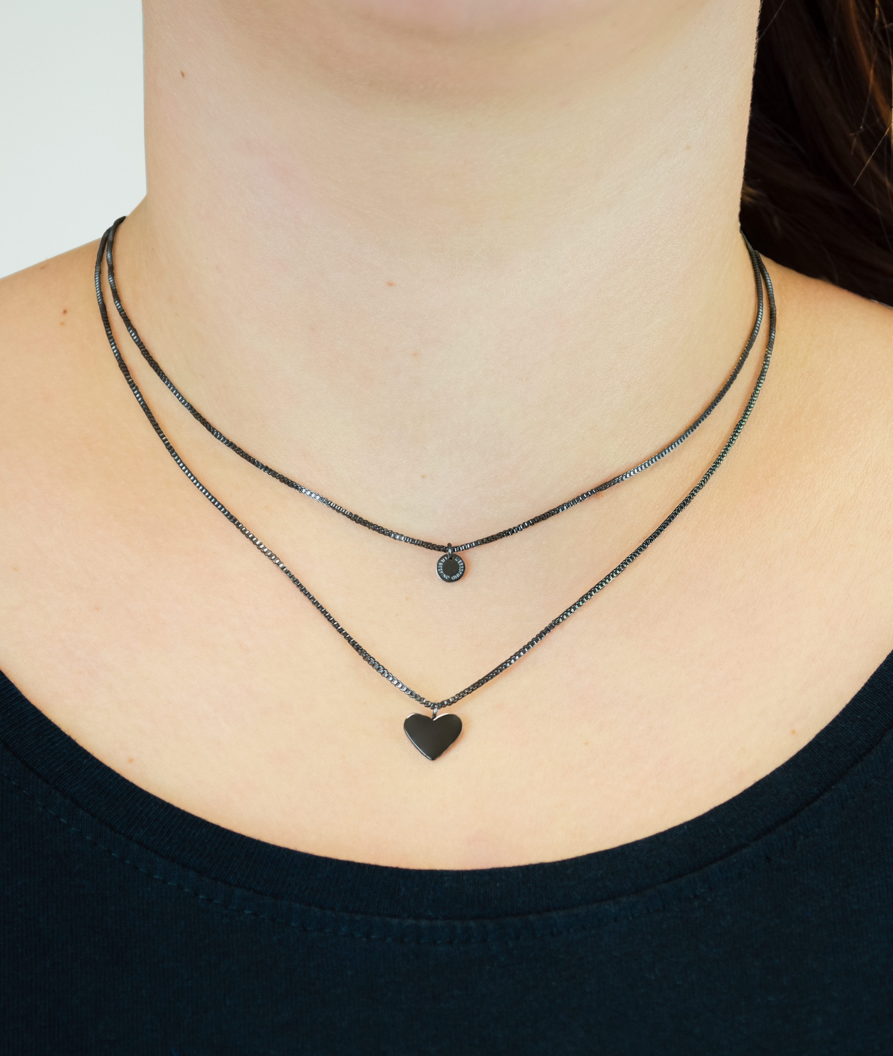 Liebeskind Berlin Kette mit Anhänger Schmuck Edelstahl Layered Love Herz