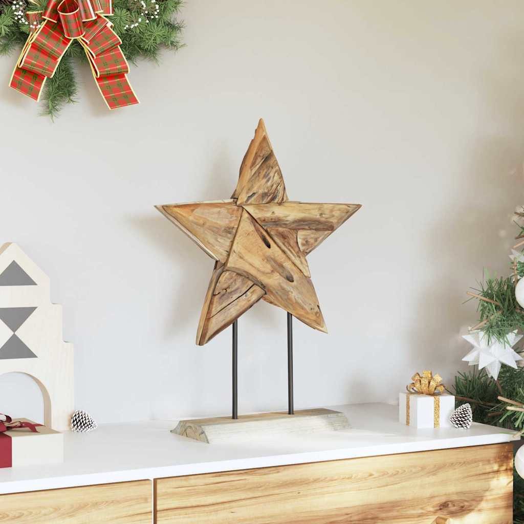 vidaXL Dekostern 45 x 5 x 60 cm Adventsstern Weihnachtsstern Braun 45x5x60 cm Massivhol