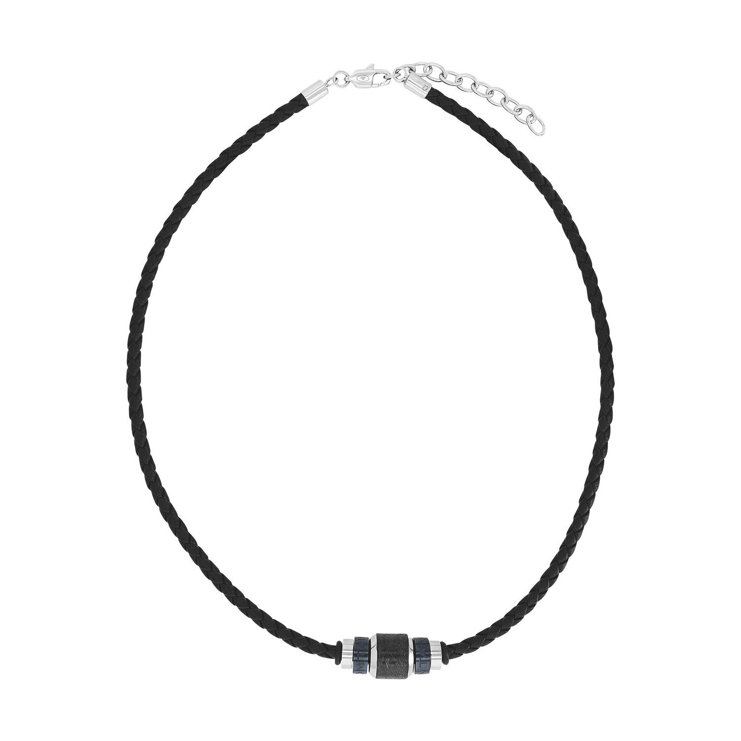 TOM TAILOR Kette mit Anhänger Schmuck Geschenk Edelstahl Leder Kautschuk