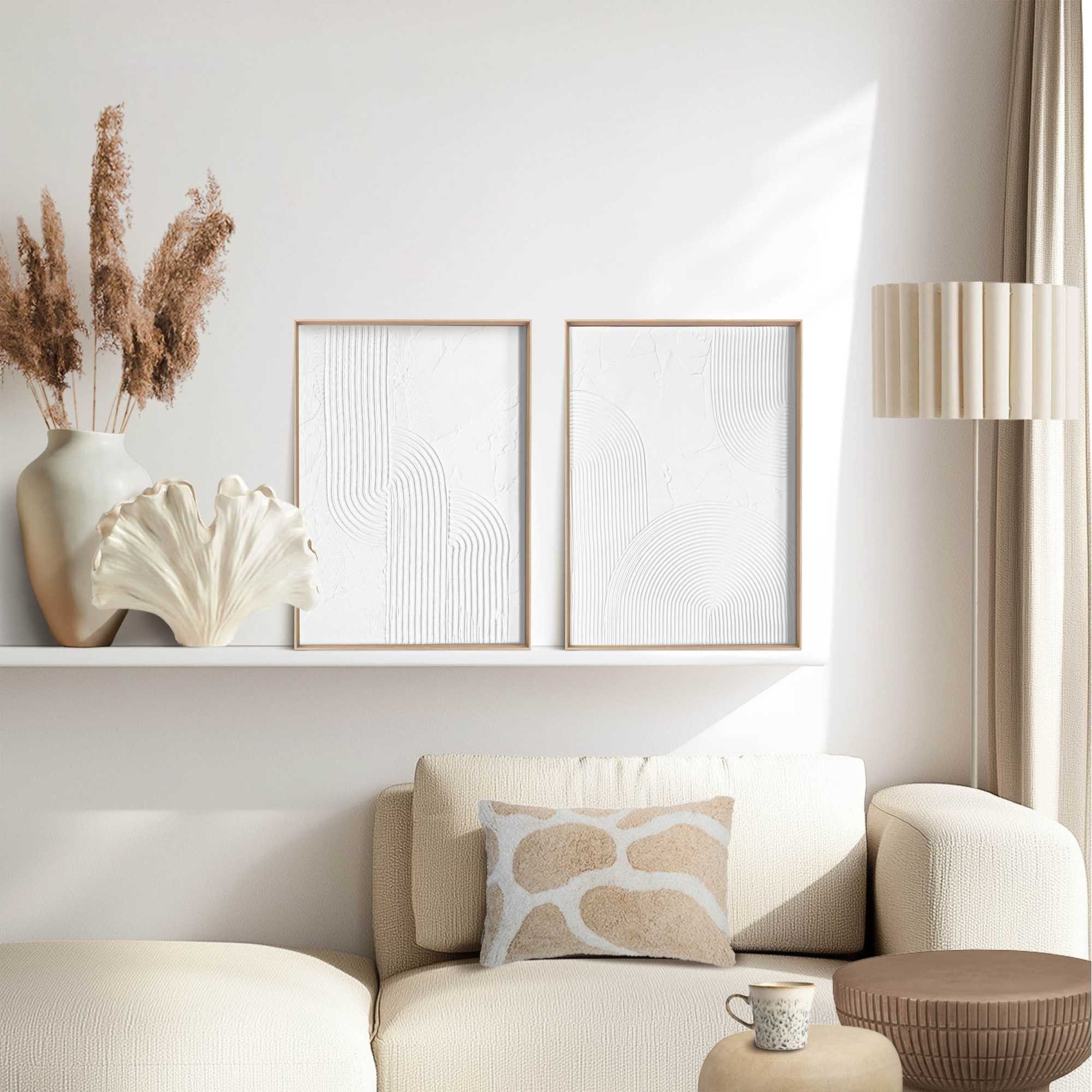Reinders! Wandbild Bögen, (2 St), Wohnzimmer - Weiß - MDF - Abstrakt - 30x40 cm