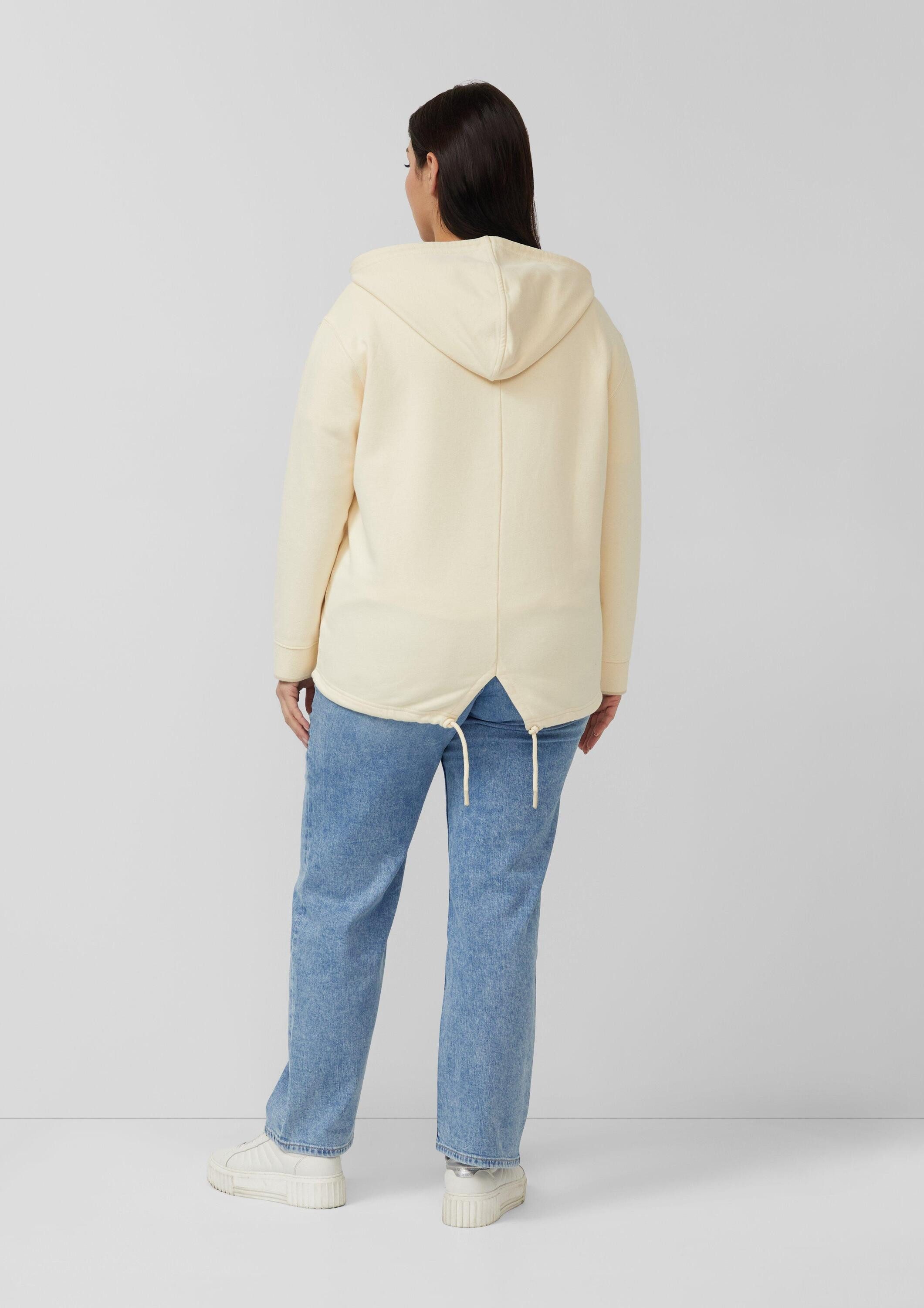 s.Oliver Sweatshirt Sweatshirt Hoodie mit Schlitz im Rückteil