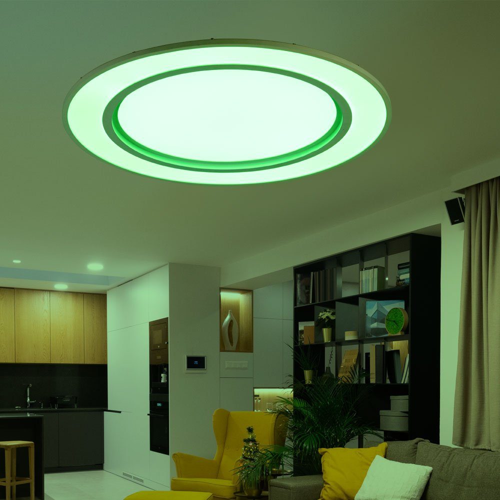 etc-shop Deckenleuchte Tageslicht fest Farbwechsel, verbaut, dimmbar RGB Tageslichtweiß, Neutralweiß, Wohnzimmerlampe LED LED Fernbedienung Warmweiß, Kaltweiß, Deckenleuchte, LED-Leuchtmittel