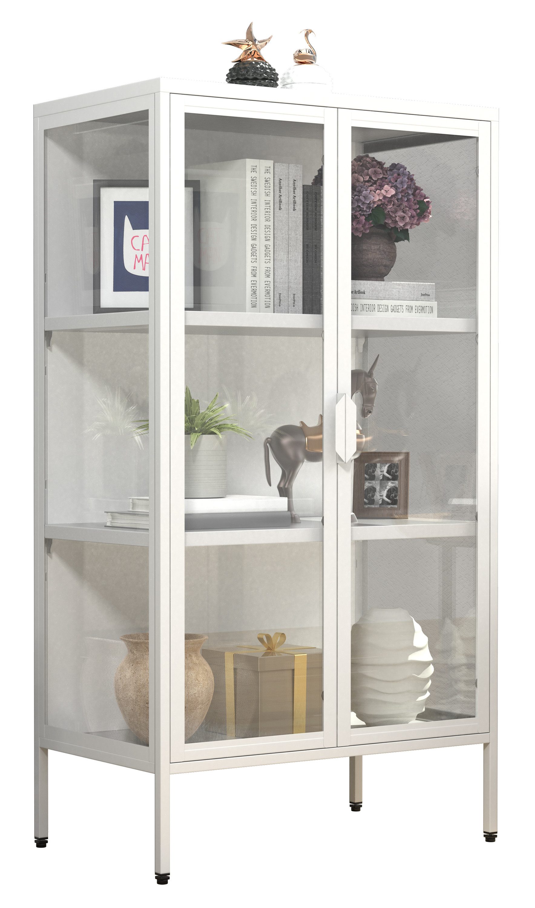 VCM Standvitrine Stahl Glas Standvitrine Vitrine günstig online kaufen