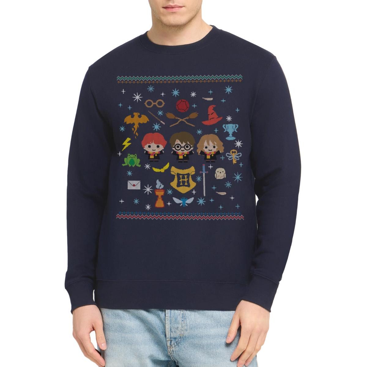 Spreadshirt Sweatshirt Harry Potter Ugly Christmas Chibi Design Unisex Pullover (1-tlg)