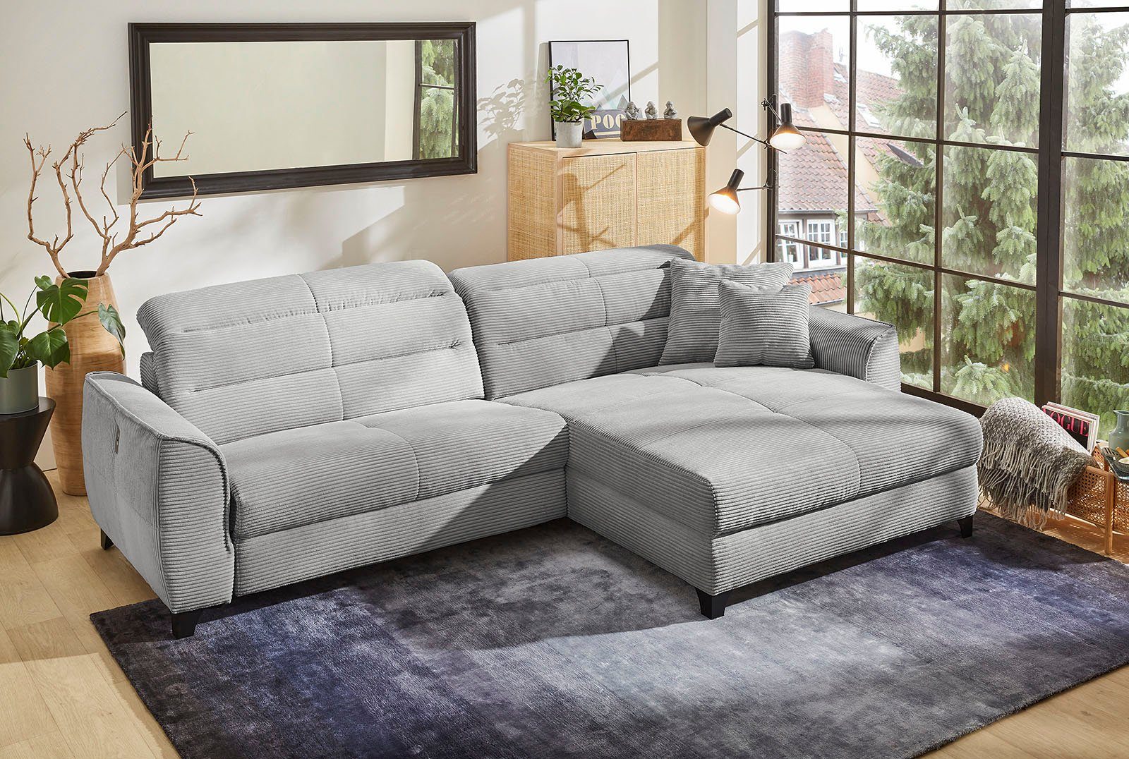 Jockenhöfer Gruppe Ecksofa Double mit breiten, 2x Relaxfunktionen elektromotorischen 120cm One