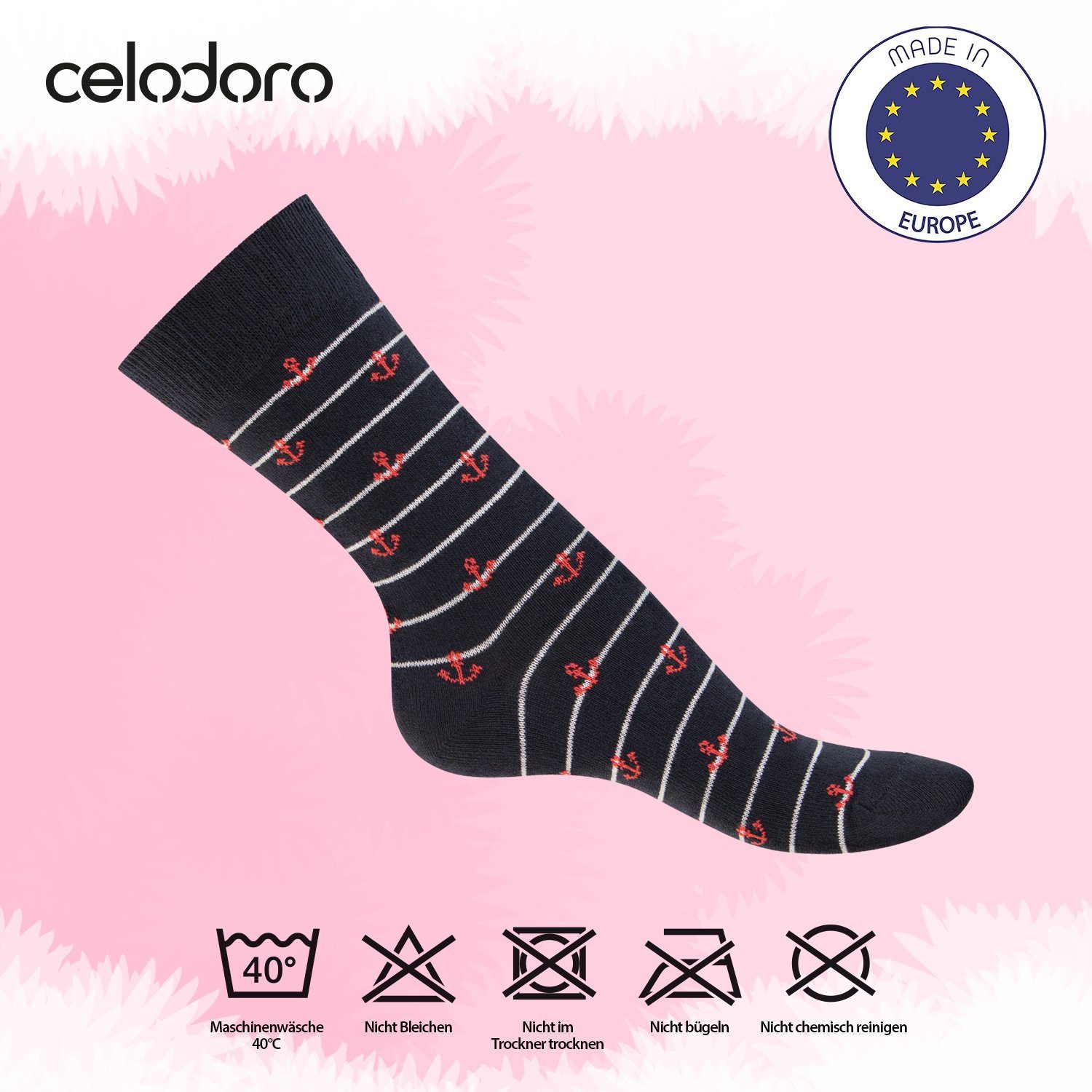 celodoro Basicsocken Süße Damen Eco Socken mit Motiv (10 Paar) Regenerative Baumwolle – Bild 3 von 4