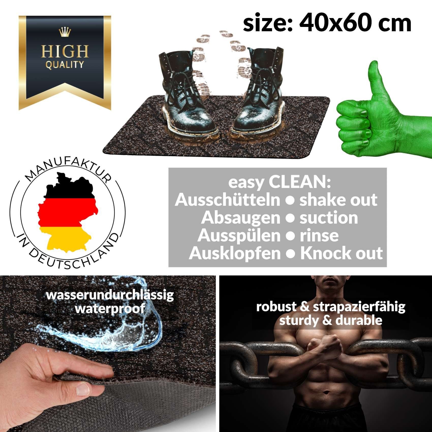 Flurläufer Höhe: Textil 6 Melbourne Läufer Rechteckig, Pflasterstein, Dunkelbraun Vorleger Läufer ANRO, Textil Fußmatte mm,