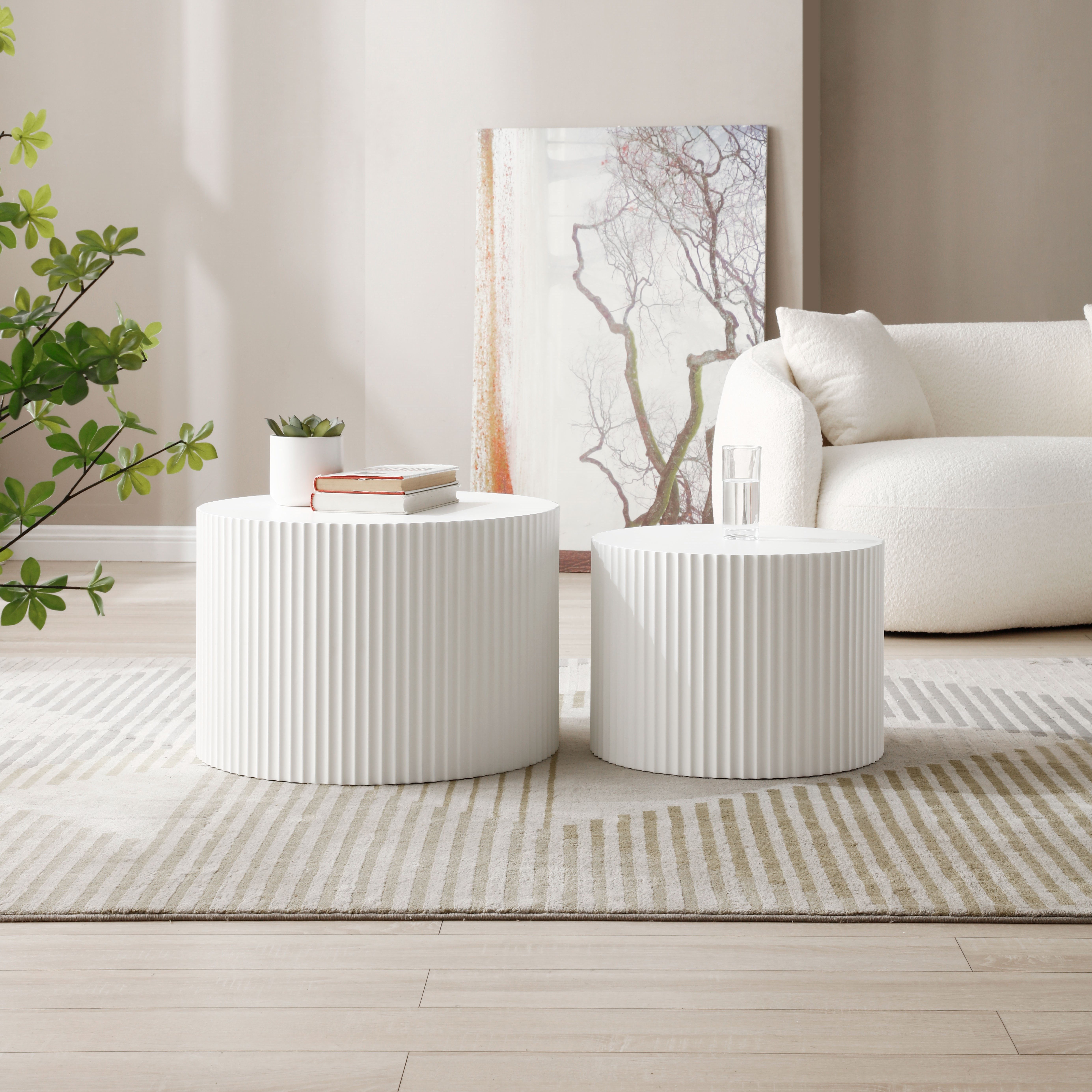 NJLyuhome Couchtisch Modernes Nesting Set, Wohnzimmer-Kaffeeset, Runde Couc günstig online kaufen