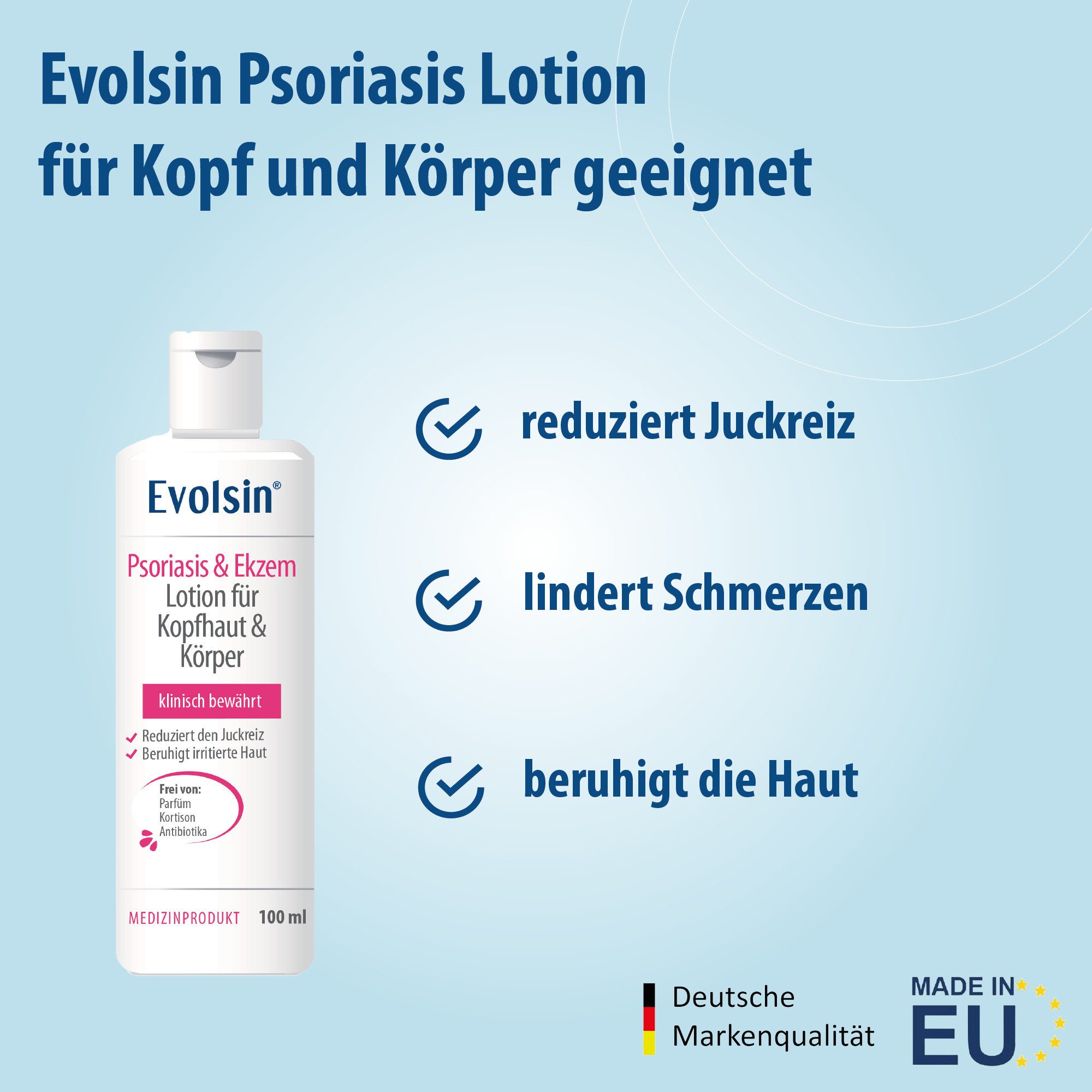 Evolsin Körperlotion Evolsin® Psoriasis & Ekzem Lotion für Kopfhaut und Körper