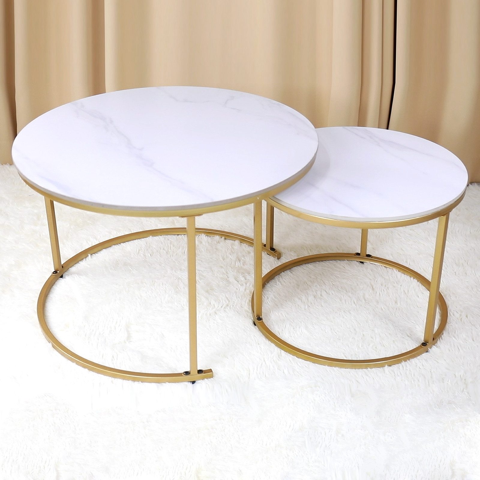 G-LEAF Couchtisch Beistelltisch-Set mit platzsparendem Nesting-Design günstig online kaufen