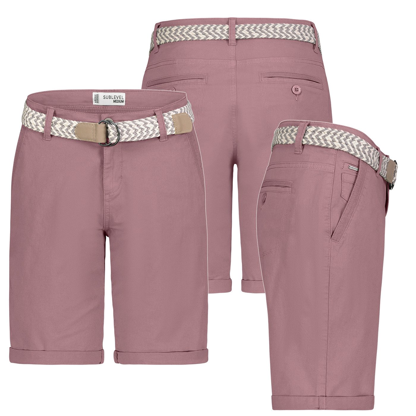 Stitch & Soul Bermudas Damen Short Bermuda kurze Hose Sommer Chino Stoff Ho günstig online kaufen