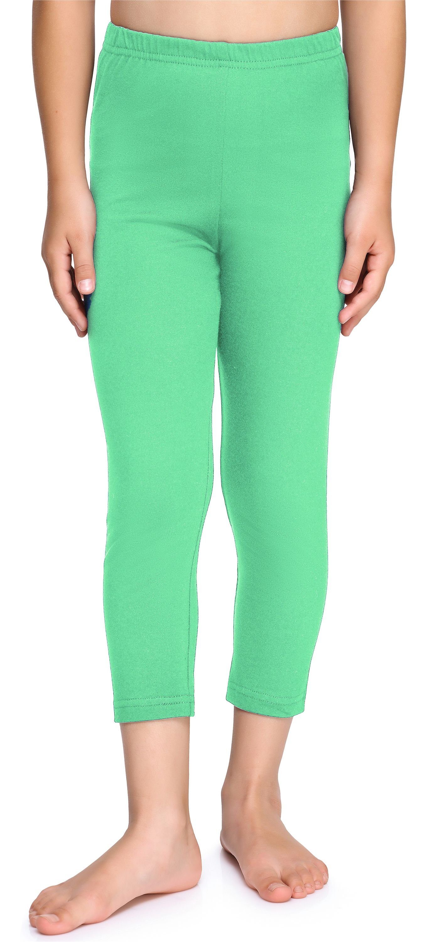 aus Leggings Minze Bund Merry Capri elastischer 3/4 Style MS10-226 Leggings Baumwolle (1-tlg) Mädchen