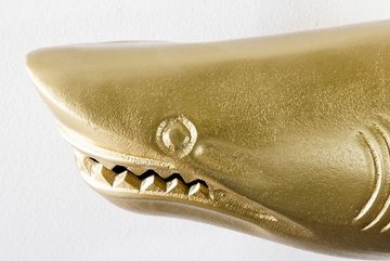 riess-ambiente Wanddekoobjekt HAIE 68cm gold (Set, 2 St), Wohnzimmer · Metall · handmade · Fisch · Deko · Skulptur · Maritim