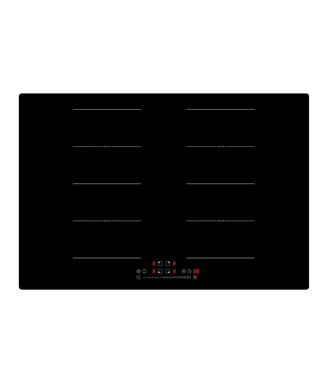 YUNA Flex-Induktions-Kochfeld Milagro IK77-2FZ, Flexzone, 77 cm breite