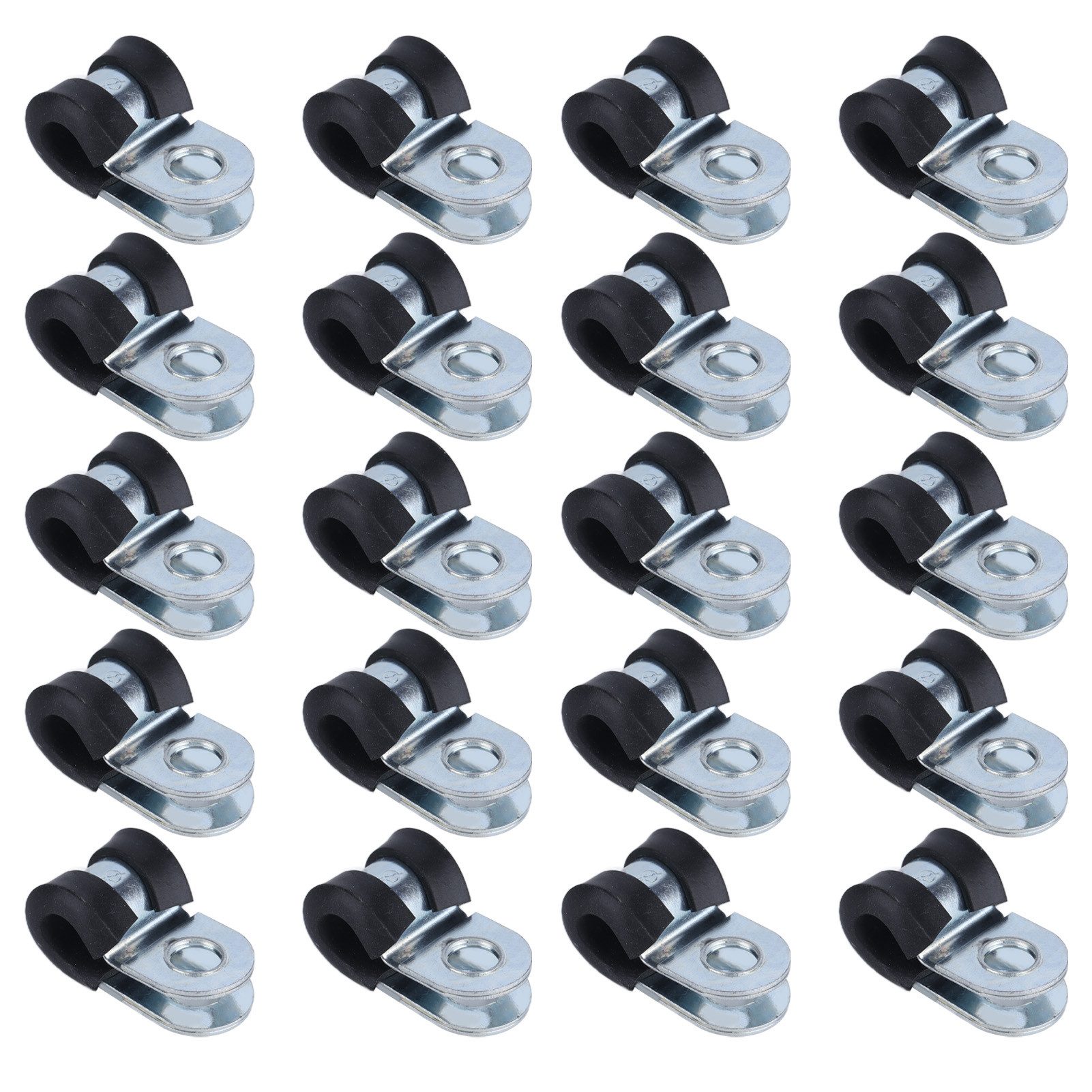 GARRYFIZH Schlauchschelle 304 Edelstahl-Kabelklemmen, wiederverwendbar, R-Typ Rohrschelle, 12 mm, (20-St), Langlebig, hochfest, rost- und korrosionsbeständig