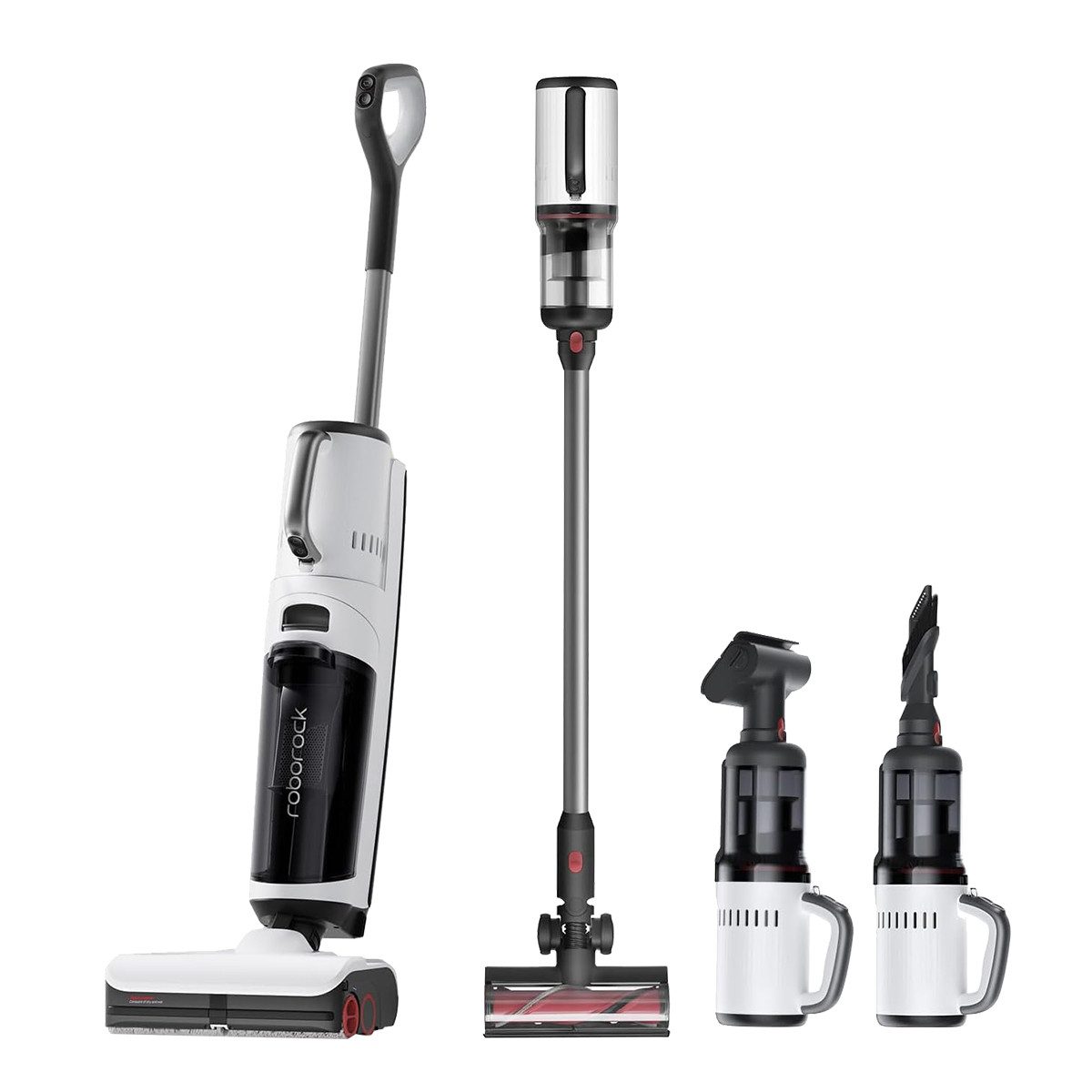 Roborock Nass-Trocken-Akkusauger Dyad Pro Combo, 260,00 W, 5-in-1 Nass Trockensauger Kabelloser 17000Pa Wischsauger kabellos mit Akku Staubsauger für Teppichreinigung, elektrische Minibürste und 2 Reinigungsköpfe, APP, Sprachsteuerung