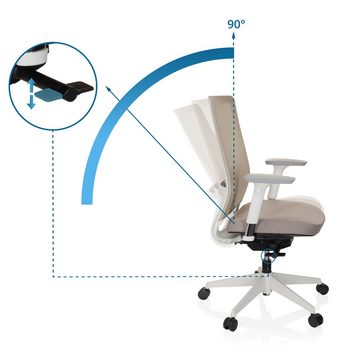 hjh OFFICE Drehstuhl Profi Bürostuhl PURE WHITE Stoff/Netzstoff (1 St), Schreibtischstuhl ergonomisch