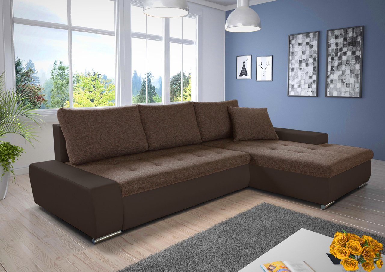 Sofnet Ecksofa Faris, mit Schlaffunktion 24 Inari - 128 Bettkasten, Couch Big - Wohnlandschaft + Madryt Schlafsofa und