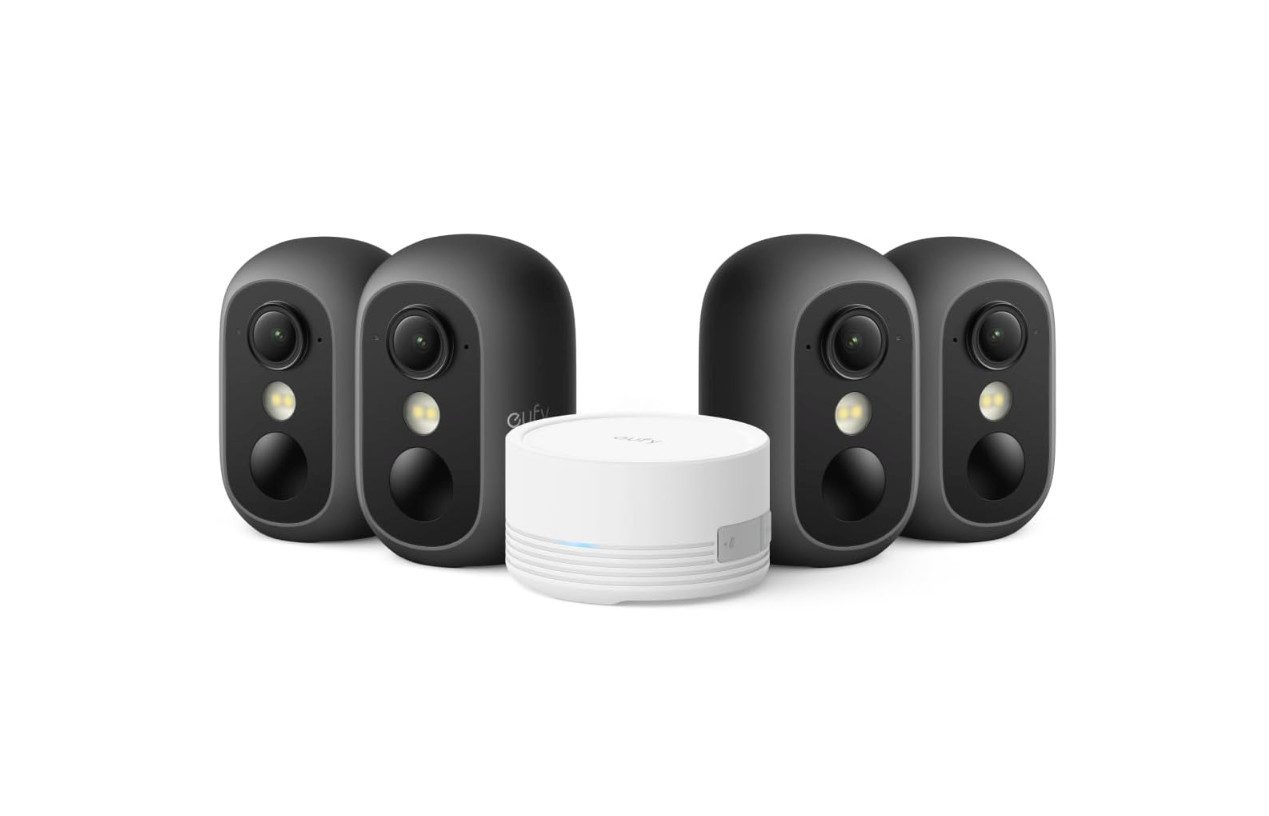 eufy Security Überwachungskamera C35, Kabellose Überwachungskamera Außen & Innen, Magnetische Halterung (4-tlg)