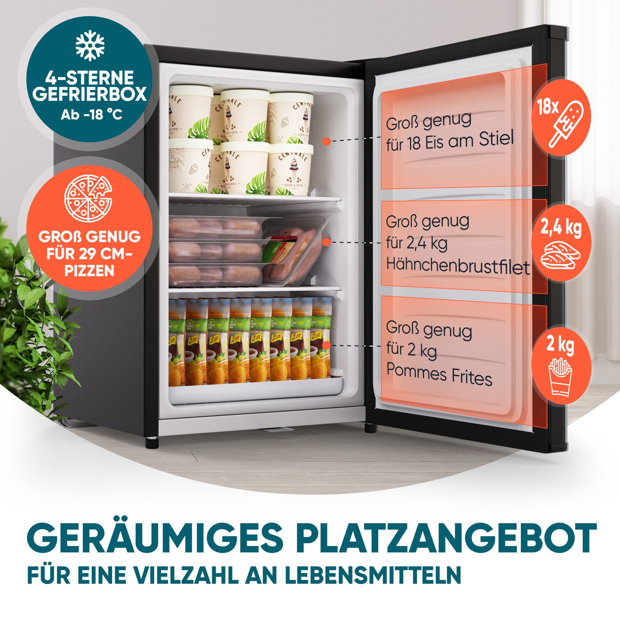 Stillstern Gefrierschrank MGS 42.3, 63.2 cm hoch, 47 cm breit, 4 Sterne Technologie